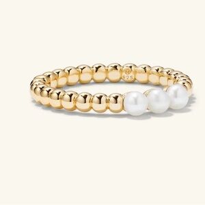 Mejuri Pearl Trio Beaded Stacker Ring